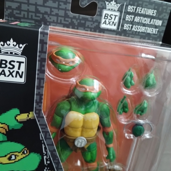 Teenage Mutant Ninja Turtles Mikey Arcade Game Action Figure BST AXN EXCLUSIVE - Picture 3 of 5